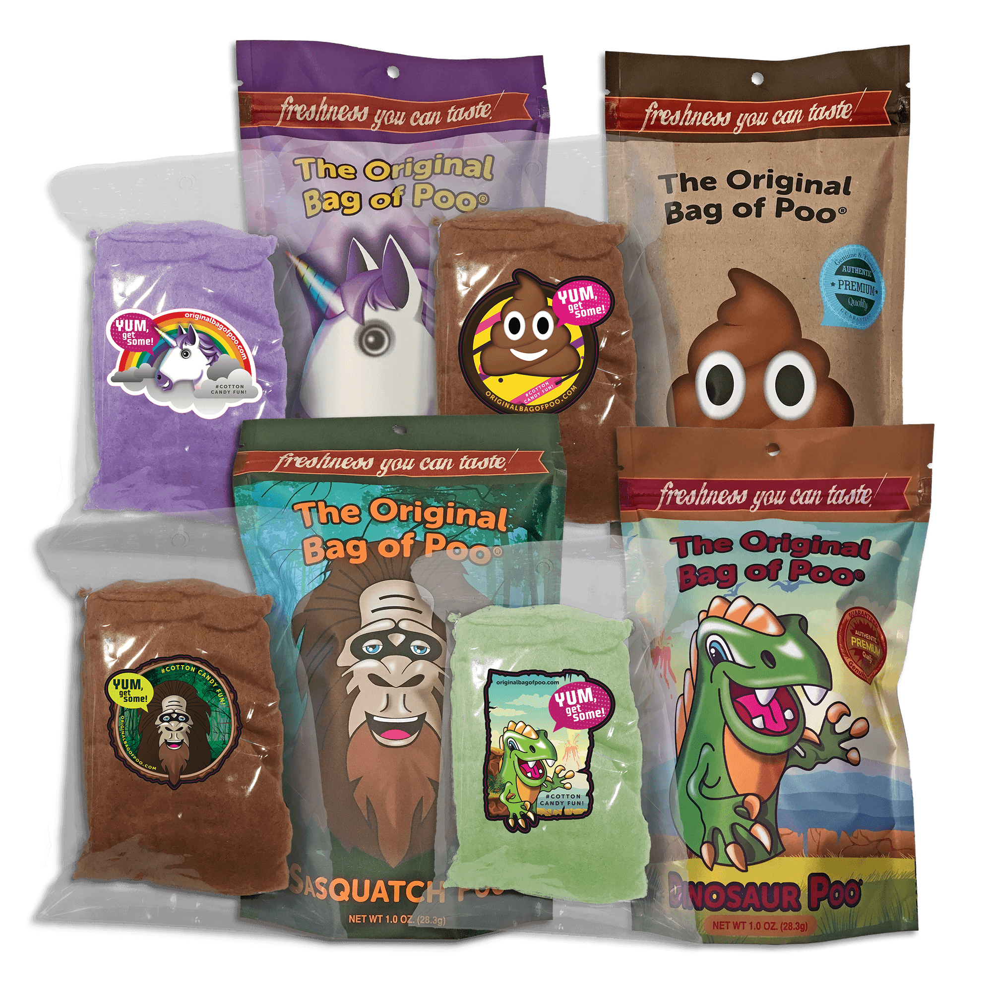 Build a bundle with The original bag of poo® The original bag of poo variety packs save 40% per bag when you buy 5 or more. So many great characters, colors and flavors.