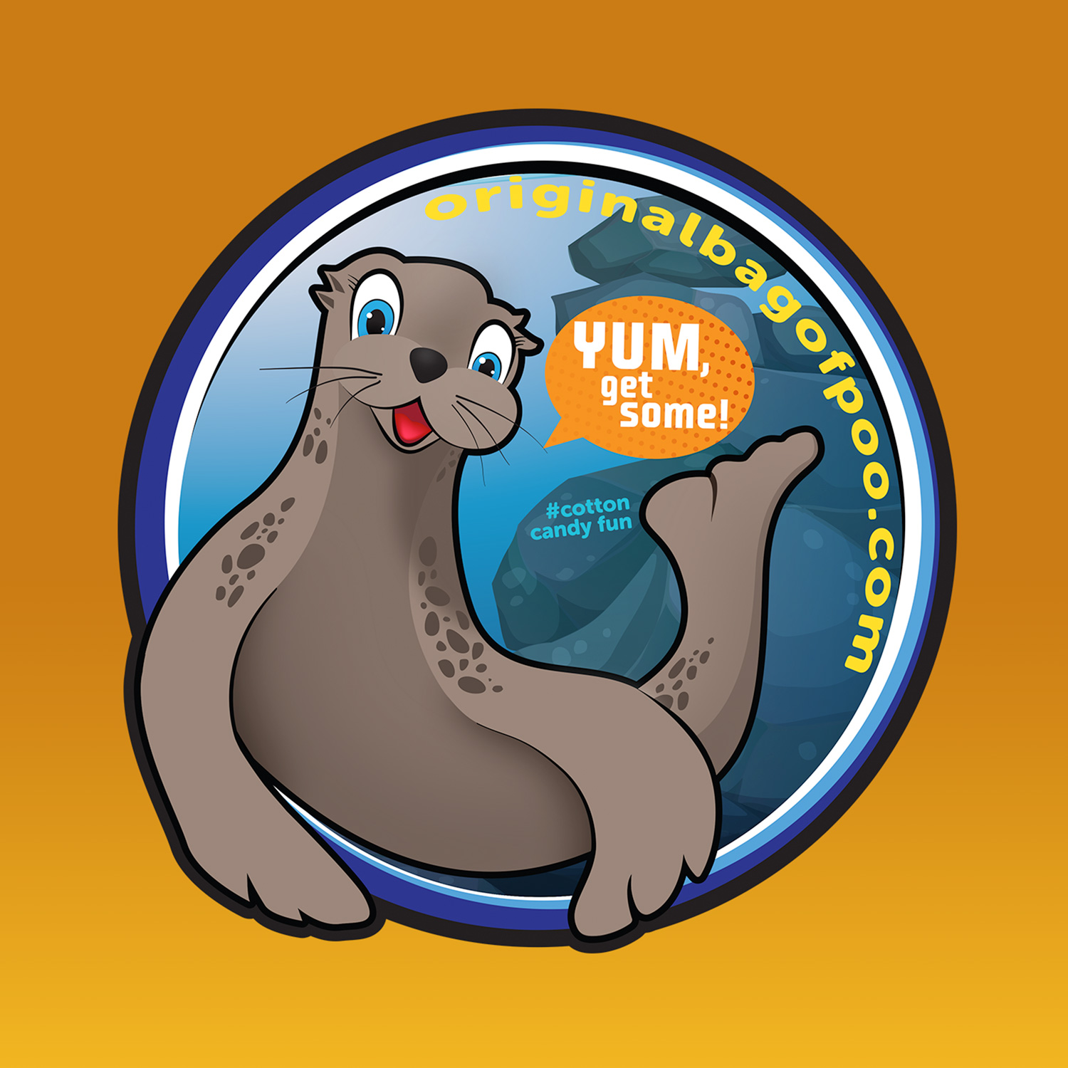 Sea Lion Sticker With Background