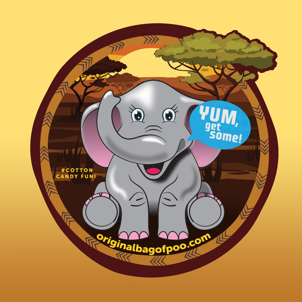 Original Bag Of Poo Product Elephant Sticker