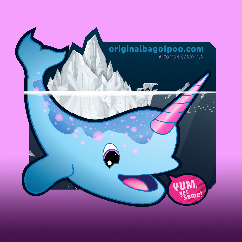 Original Bag Of Poo Product Narwhal Sticker