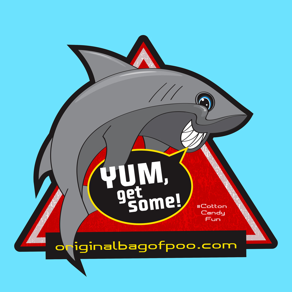 Original Bag Of Poo Product Shark Sticker