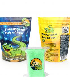 Alligator poo Bag, green cotton Candy and vinylSticker